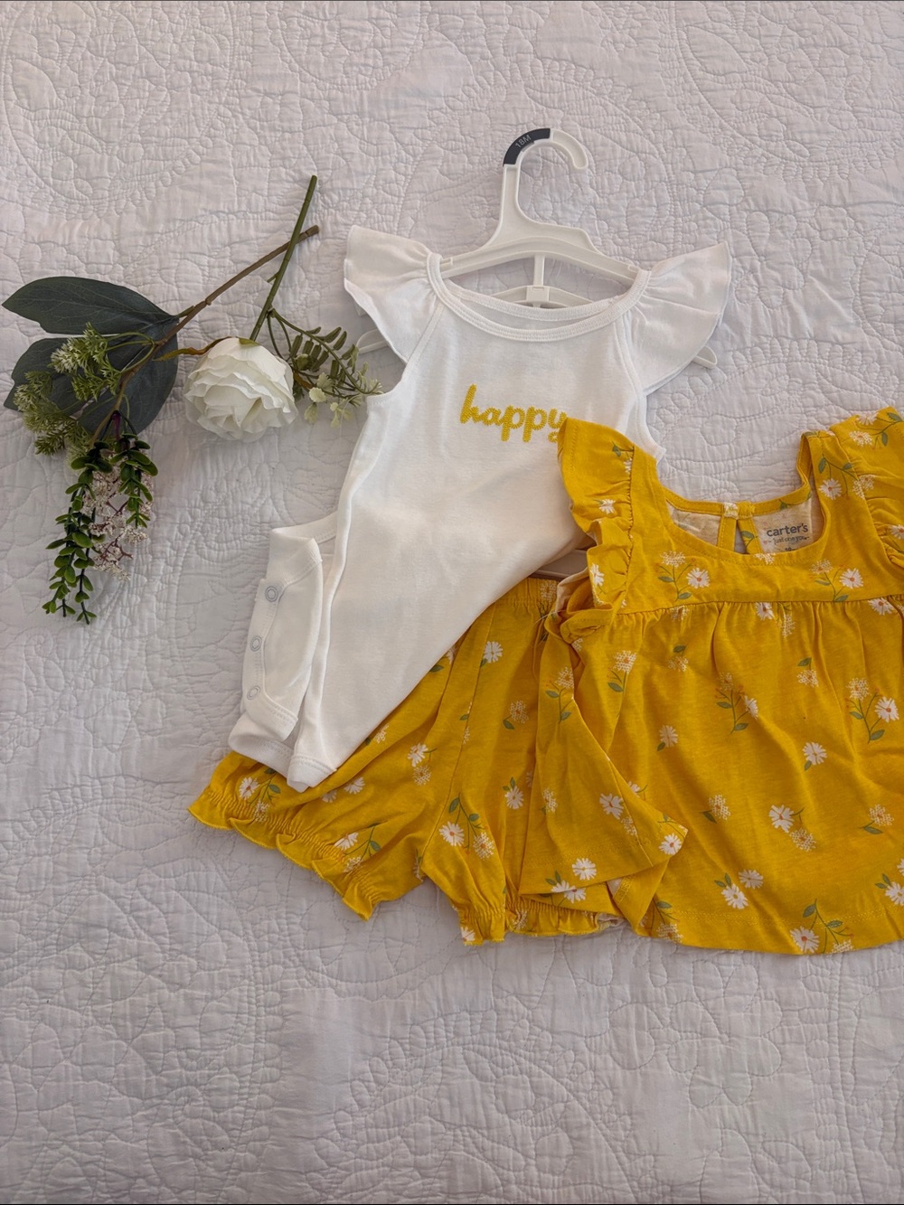 Carter's White & Yellow Floral Two-Piece Pajama Set